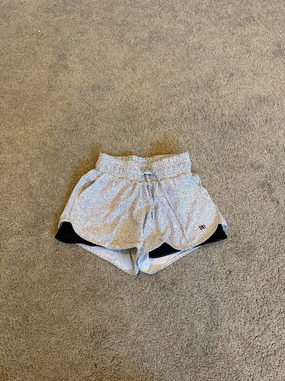 Albion Black & White Dot Lunge Shorts Size Small